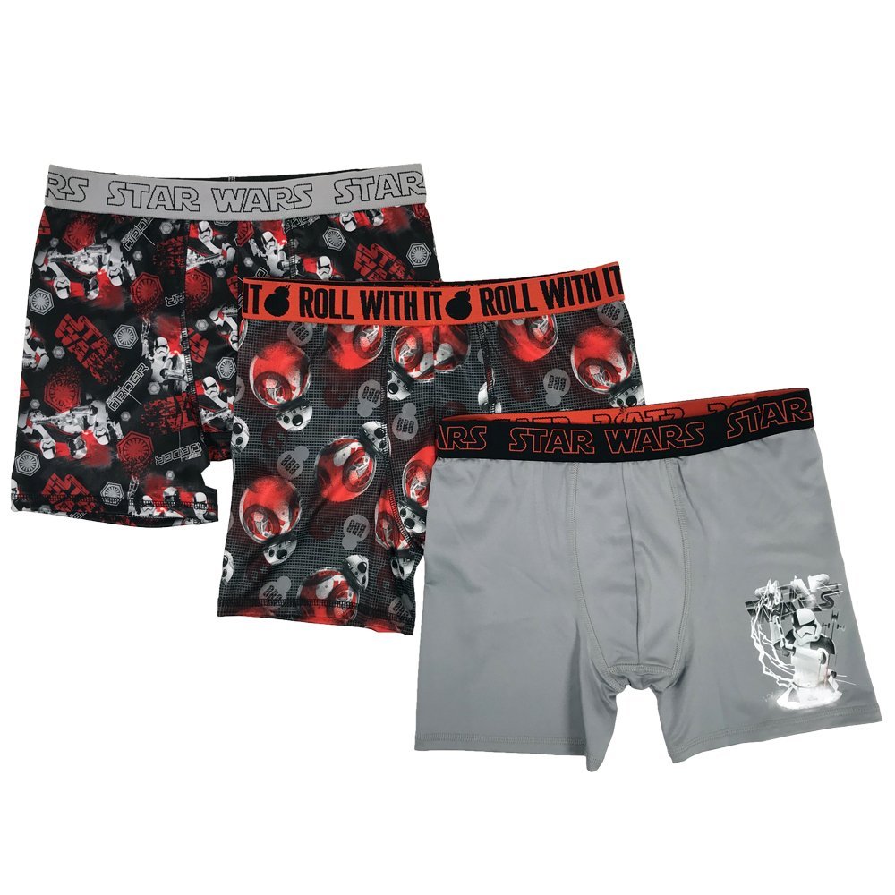 Star Wars Boys' 3-Pack Athletic Boxer Brief Underwear
