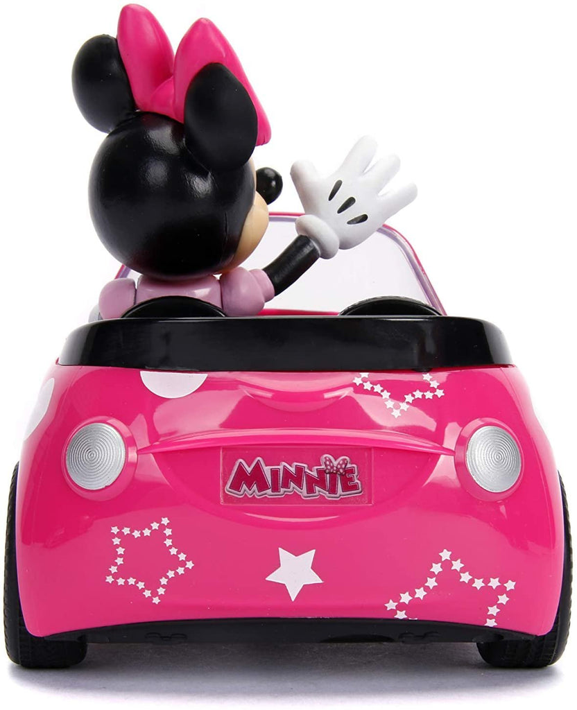 Disney Junior 7.5" Minnie Mouse Roadster RC Remote Control Car Pink 27MHz, Toys for Kids , Pink With Stars and Polka Dots