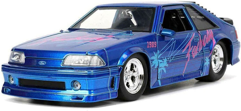 Jada Toys I Love The 80’s 1:24 1989 Ford Mustang GT Die-Cast Car, Toys for Kids and Adults, Blue