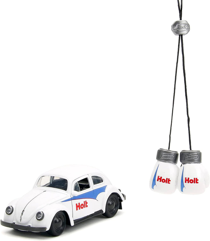 Punch Buggy 1:32 Scale 1959 Volkswagen Beetle Die-cast Car with Mini Gloves Accessory (White), Toys for Kids and Adults