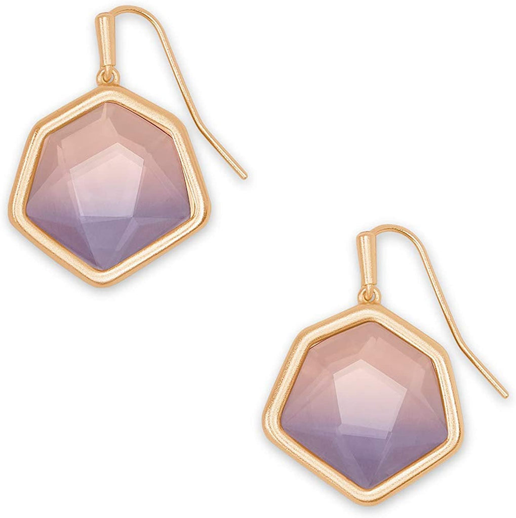 Kendra Scott Vanessa Rose Gold Small Drop Earrings In Peach Ombre