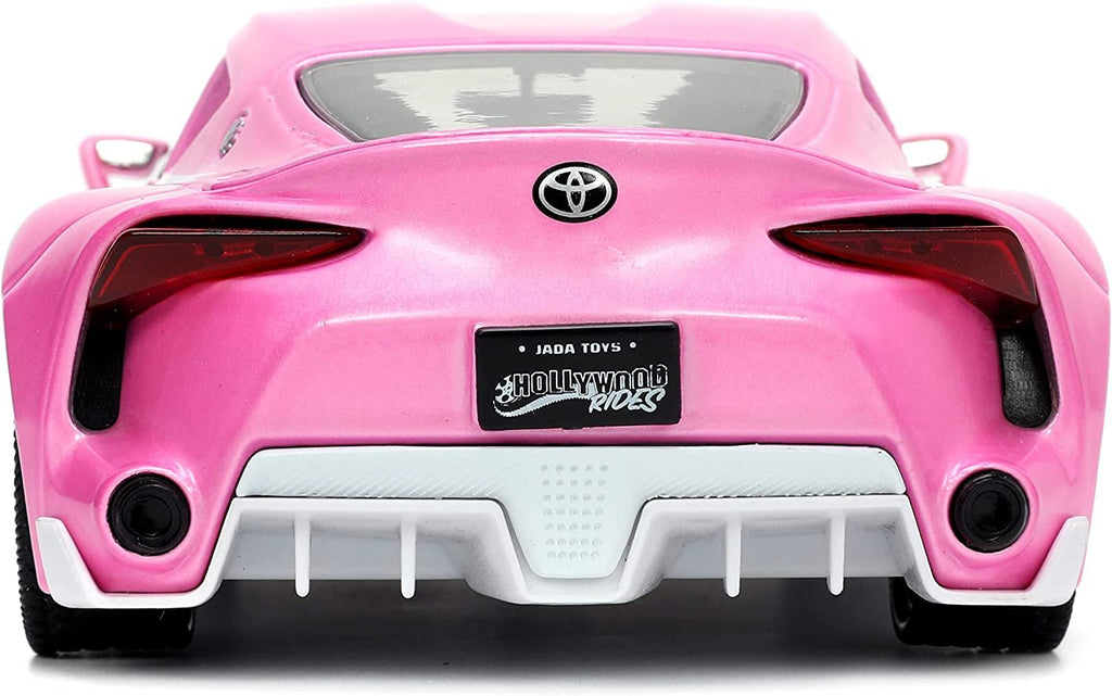 Jada Toys Mighty Morphin Power Rangers 1:24 Toyota FT-1 Concept Die-cast Car w/ 2.75" Pink Ranger Figure, Toys for Kids and Adults