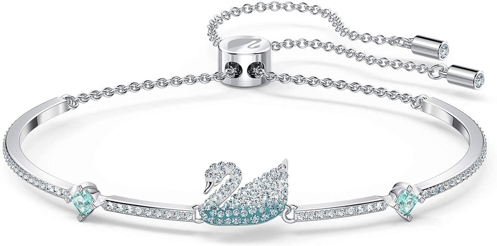 SWAROVSKI Iconic Swan Bangle 5549312 Blue Rhodium Plating