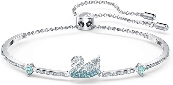 SWAROVSKI Iconic Swan Bangle 5549312 Blue Rhodium Plating – sandstormusa