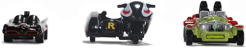 Jada Toys DC Comics Batman: The Classic TV Series 1.65" Nano 3-Pack Die-cast Cars, Toys for Kids and Adults