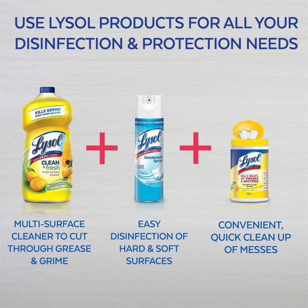 Lysol Disinfectant All Purpose Cleaner, Lemon Scent, 144 oz