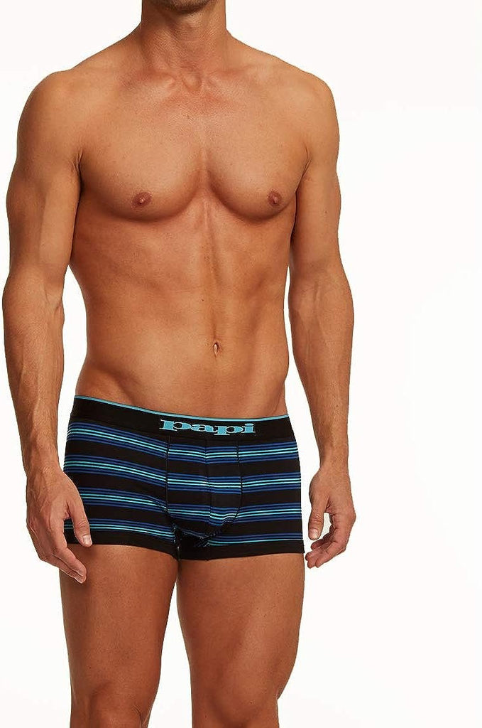 Papi Men's Stylish Brazilian Solid and Print Trunks (3-Pack of Men's Underwear)
