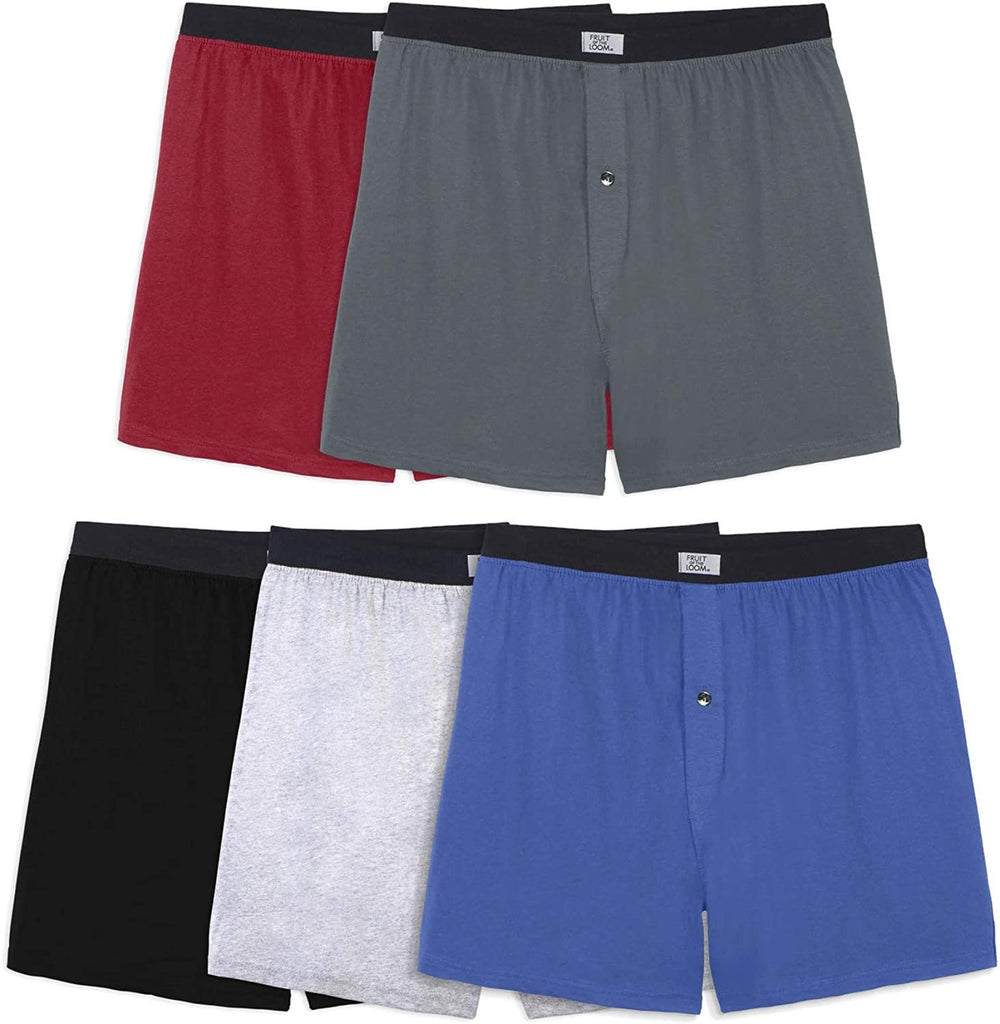 Fruit Of The Loom Mens Knit Boxers 5 Pack