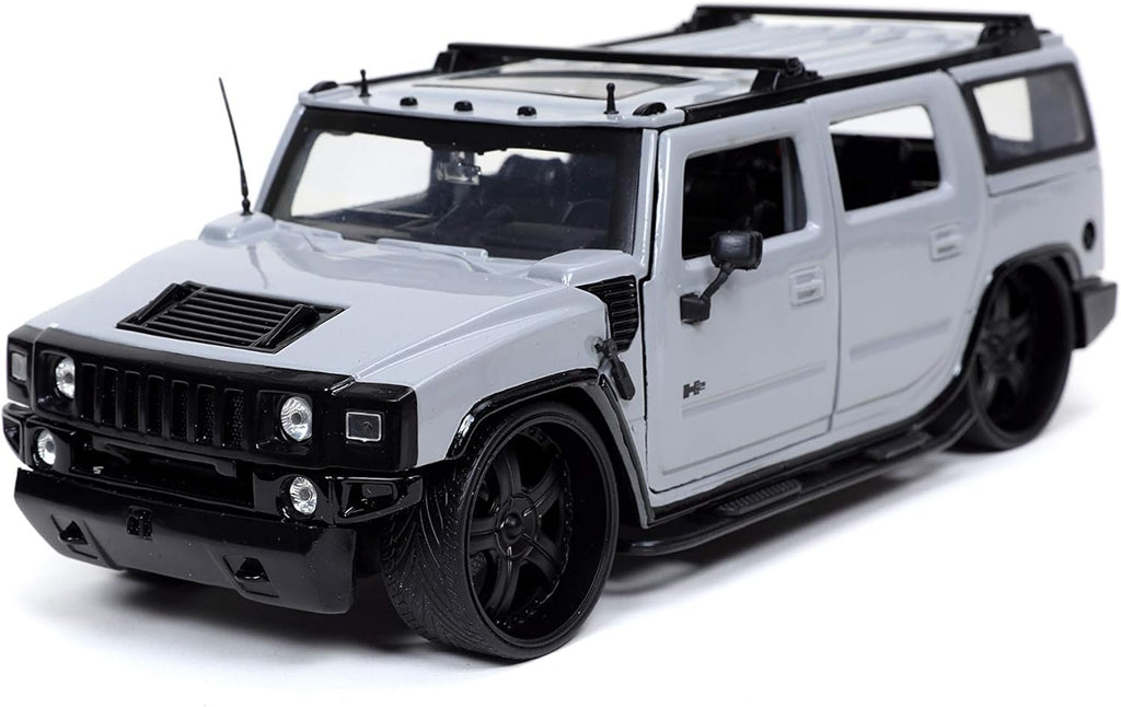 Jada Toys Just Trucks 1:24 2003 Hummer H2 with Rack Die-cast Car Grey, Toys for Kids and Adults, 32310