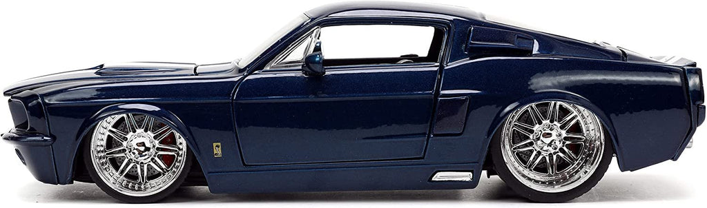 1967 Shelby GT500 Dark Blue Metallic with White Stripes Bigtime Muscle Series 1/24 Diecast Model Car by Jada 33865