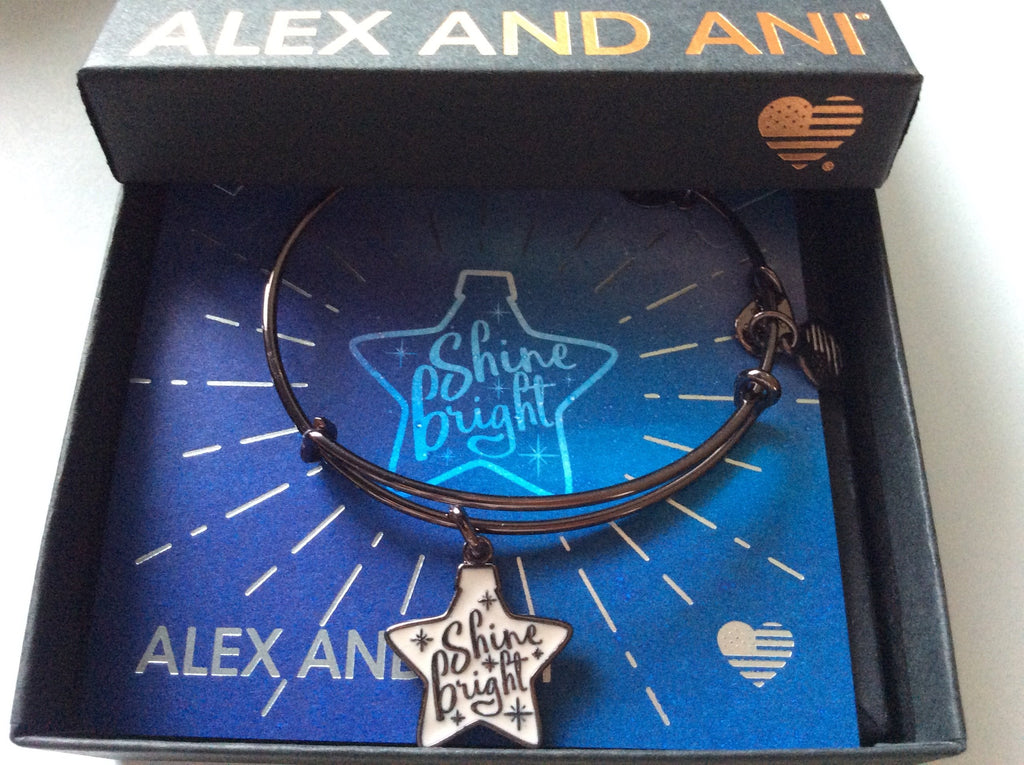 Alex and Ani Womens Shine Bright Glitter Ornament Bangle