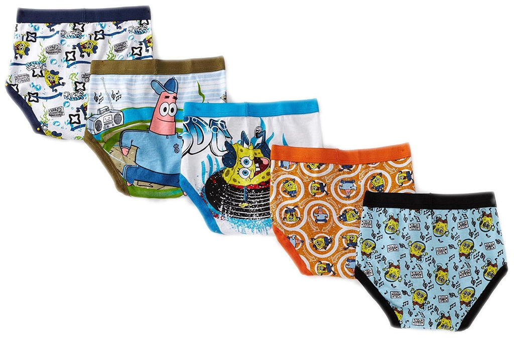 Nickelodeon Little Boys' SpongeBob  Brief (Pack of 5)