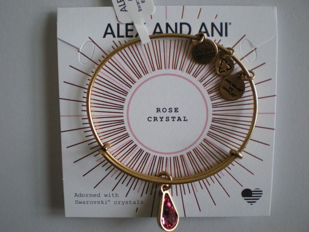 Alex and Ani Womens Swarovski Teardrop Color Code Bangle September/Rafaelian Gold/Sapphire