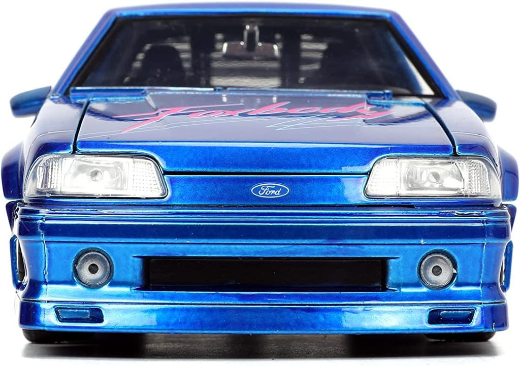 Jada Toys I Love The 80’s 1:24 1989 Ford Mustang GT Die-Cast Car, Toys for Kids and Adults, Blue