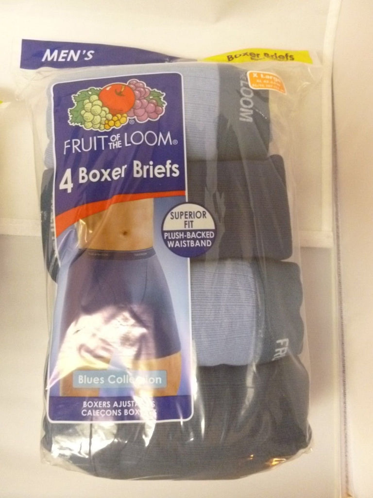 FRUIT OF THE LOOM Men's 8-pack Boxer Briefs BLUES COLLECTION S, M, L, XL 2XL