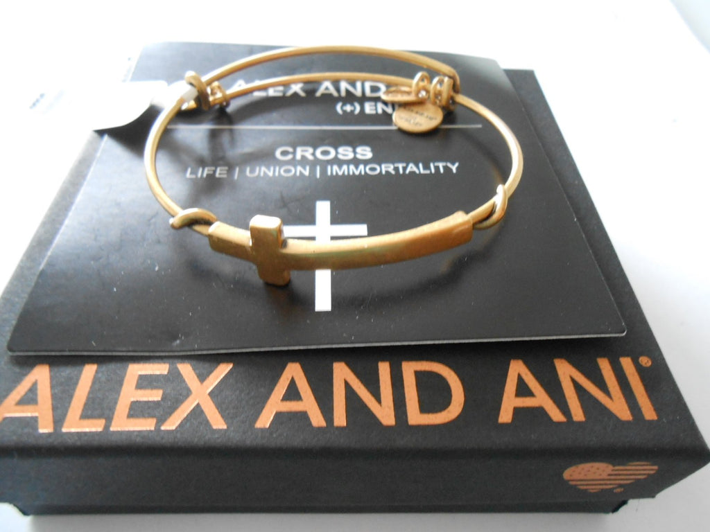 Alex and Ani Spiritual Armour Cross Expandable Wire Bangle Bracelet 7.75