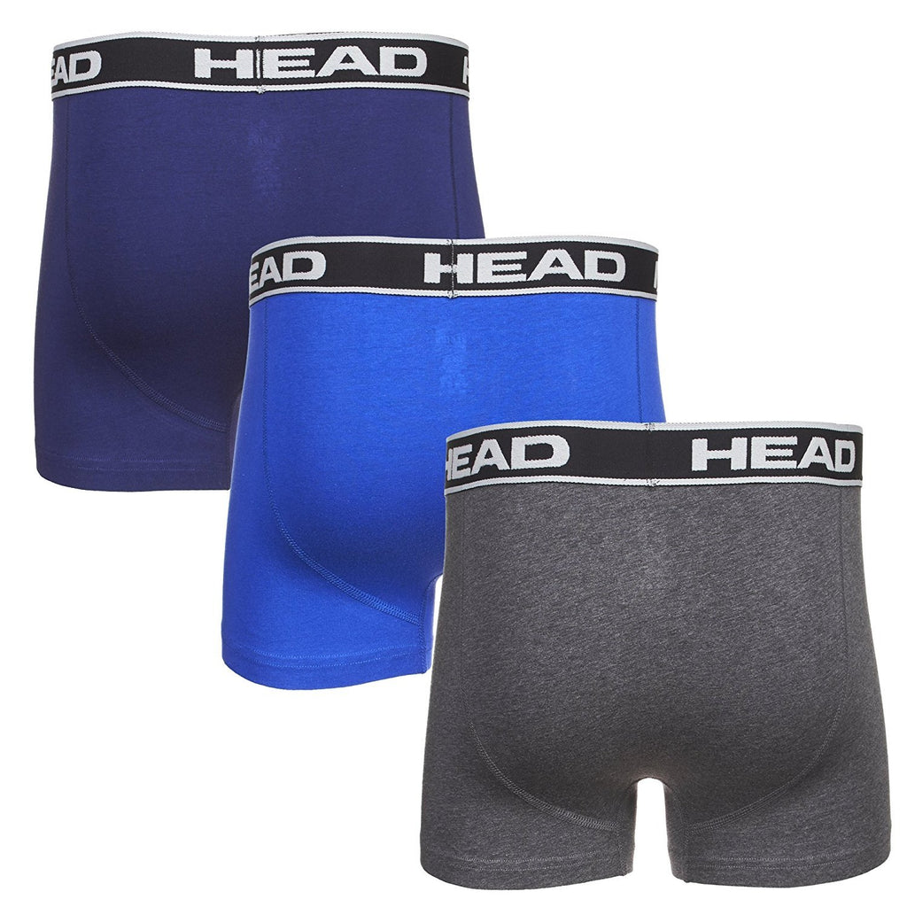 HEAD Mens Boxer Briefs Athletic Fit Underwear 3-Pack Stretch Cotton/Spandex S-2X