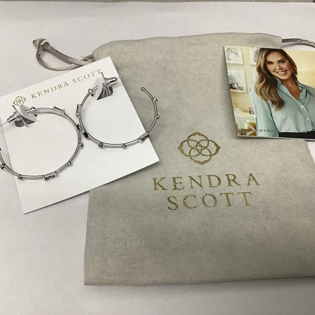 Kendra Scott Rhoan Earrings in Rhodium Gray Crystal
