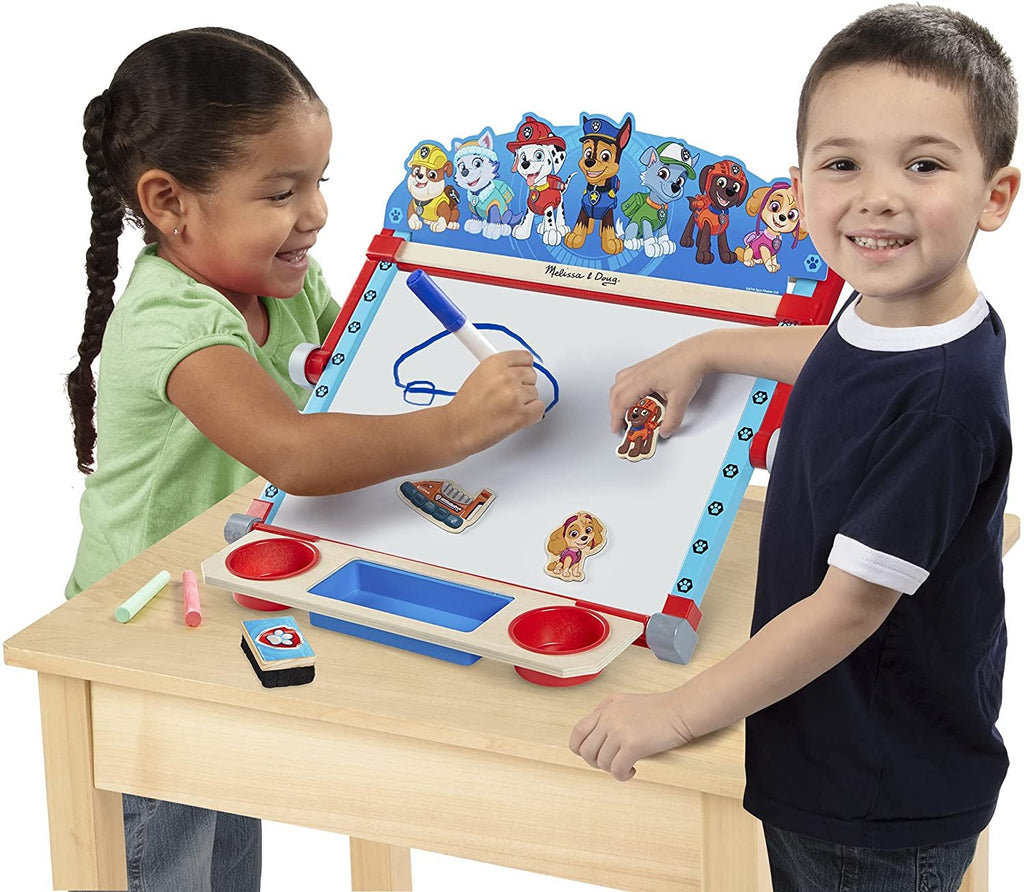 Melissa & Doug PAW Patrol Wooden Double-Sided Tabletop Art Center Easel (33 Pieces)