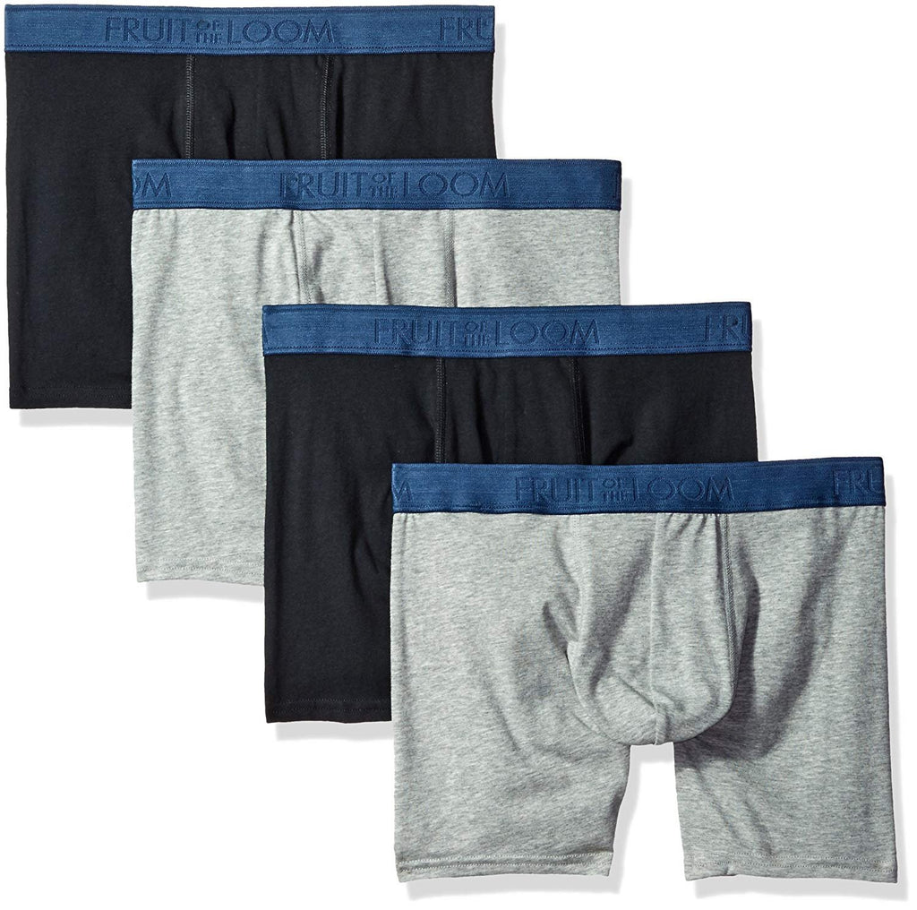 Fruit of the Loom Men's Cotton Stretch Boxer Brief (Packs of 2 and 4)
