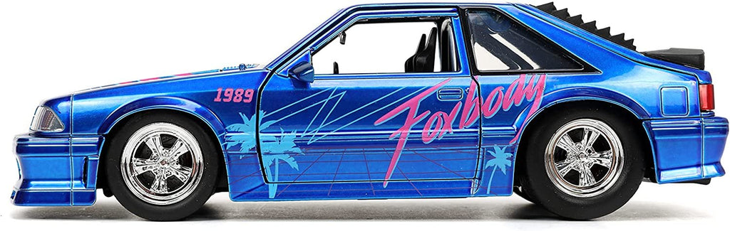 Jada Toys I Love The 80’s 1:24 1989 Ford Mustang GT Die-Cast Car, Toys for Kids and Adults, Blue