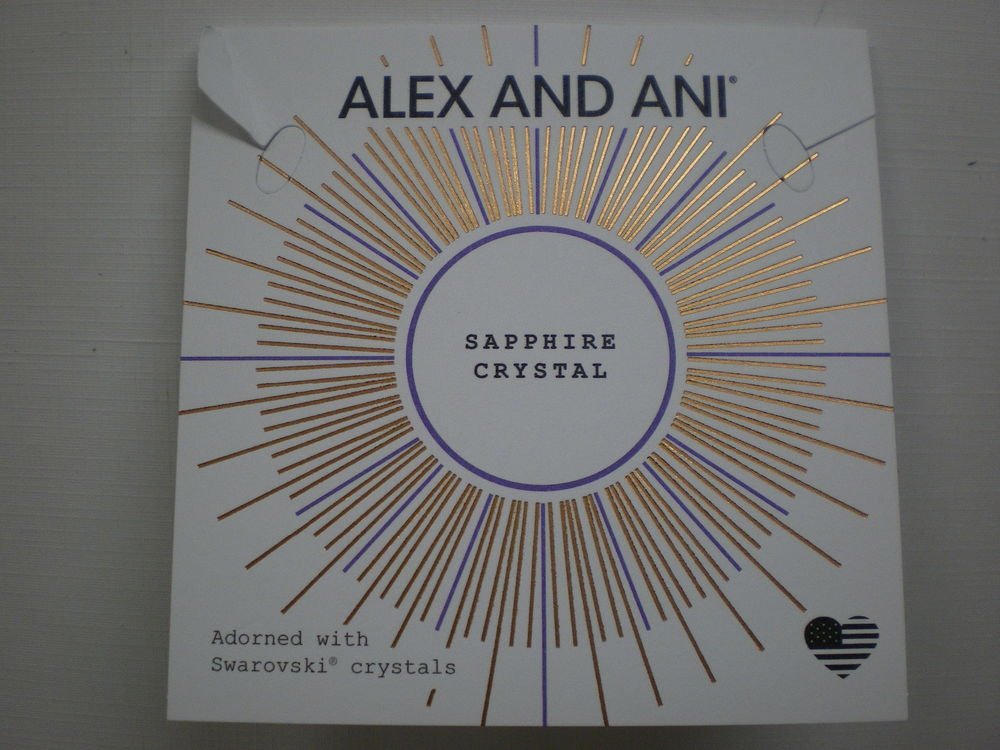Alex and Ani Womens Swarovski Teardrop Color Code Bangle September/Rafaelian Gold/Sapphire