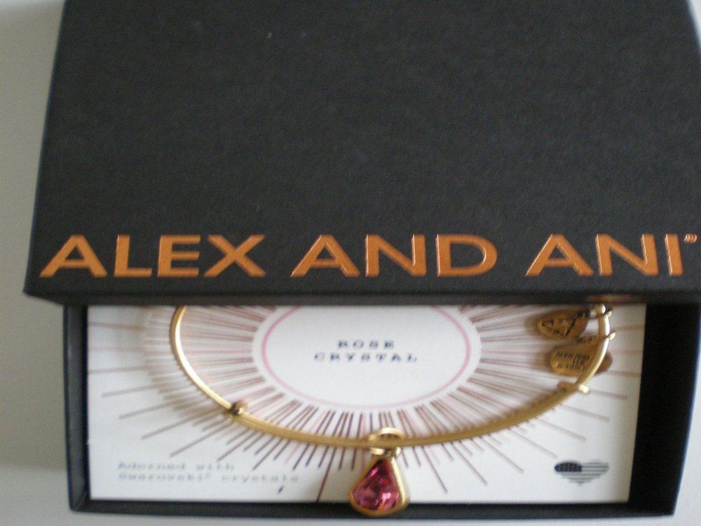 Alex and Ani Womens Swarovski Teardrop Color Code Bangle September/Rafaelian Gold/Sapphire