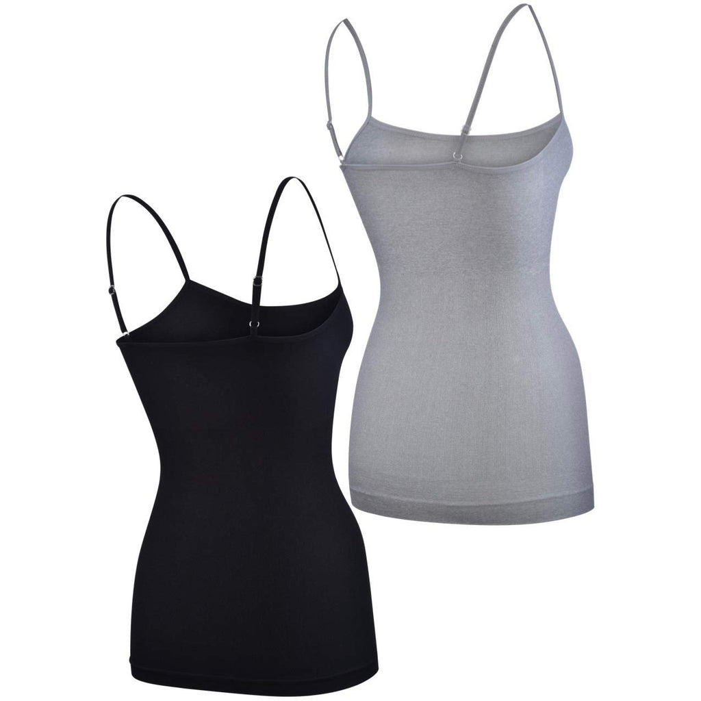Donna Loren Women's Adjustable Spaghetti Strap Body Shaping Tank Top Camisole Shapewear, 2-Piece Set