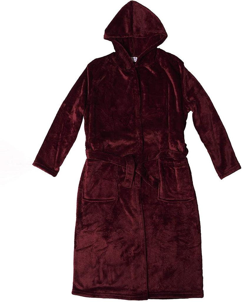 essie Womens Hooded Plush Robe - Bathrobe Soft Warm Cozy