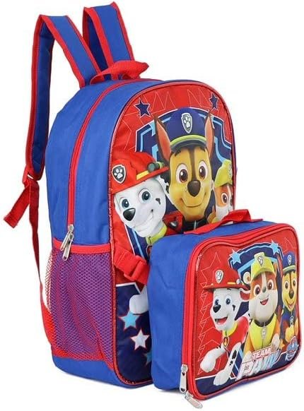 Ruz Paw Patrol Boys 16 Inch Backpack With Removable Matching Lunch Box Set