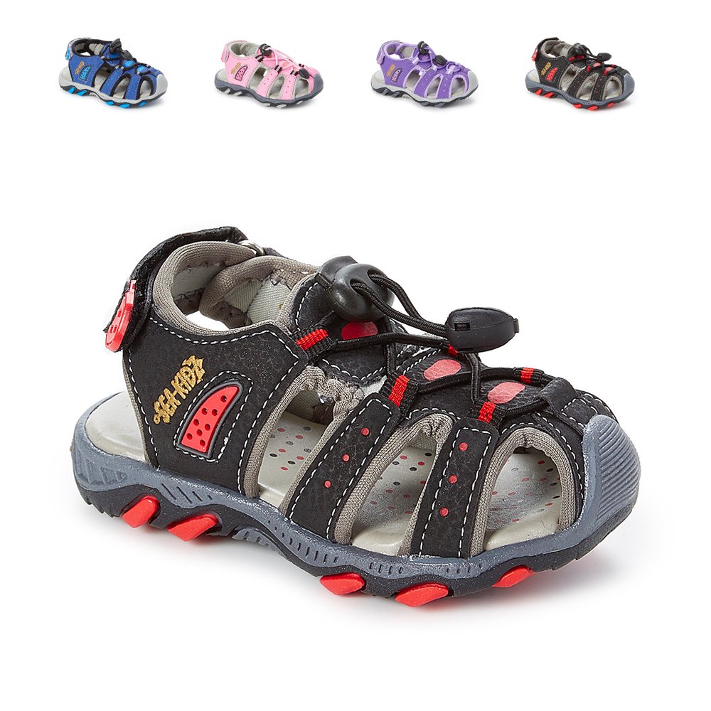 Sea Kidz Kids Children Waterproof Hiking Sport Closed Toe Athletic Sandals (Toddler/Little Kid/Big Kid)