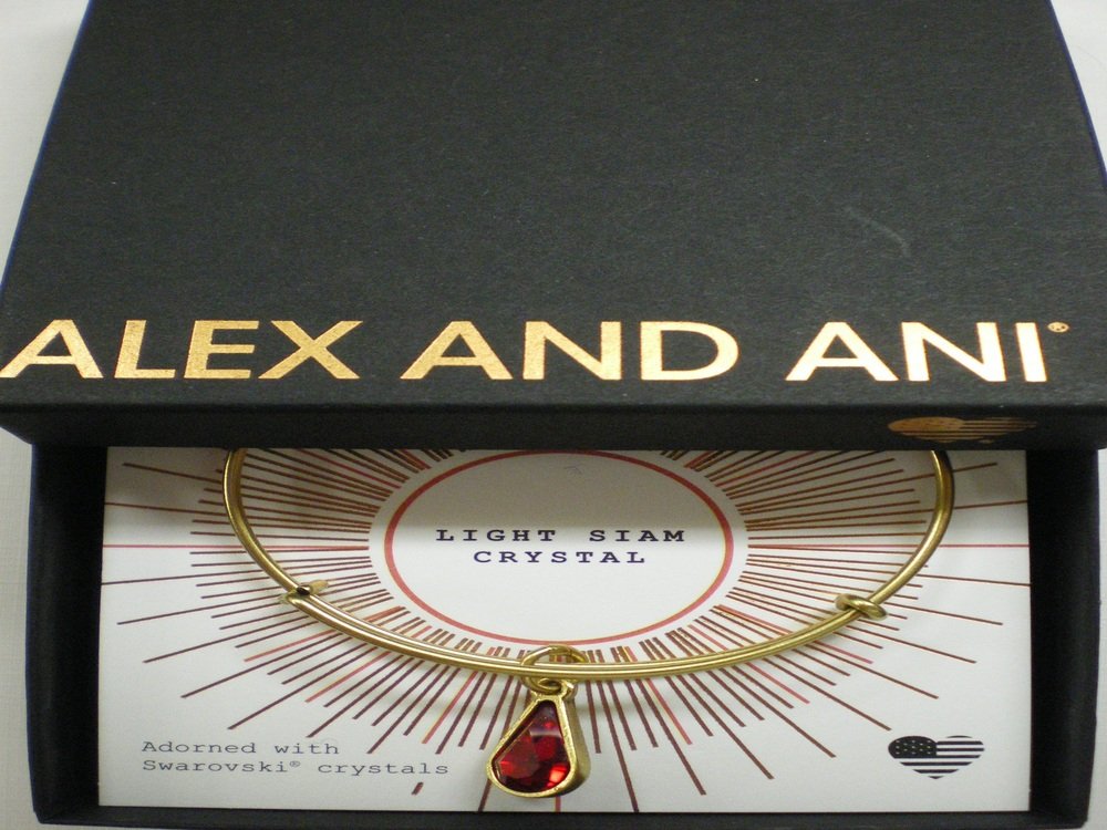 Alex and Ani Womens Swarovski Teardrop Color Code Bangle September/Rafaelian Gold/Sapphire