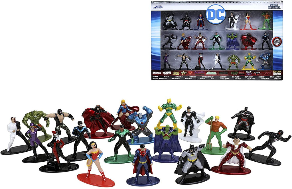 Jada Toys DC Comics 1.65" Die-cast Metal Collectible Figures 20-Pack Wave 1, Toys for Kids and Adults, Multi-Color (84409)