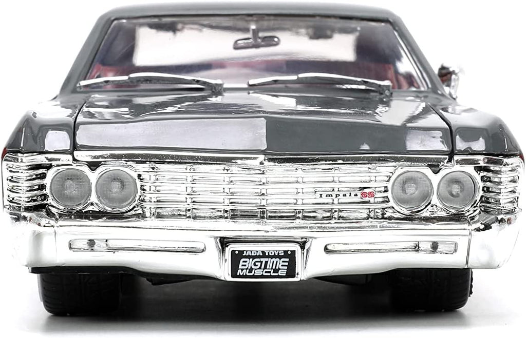 Jada Toys Big Time Muscle 1:24 1967 Chevy Impala SS Gray/Burgundy Die-cast Car, Toys for Kids and Adults