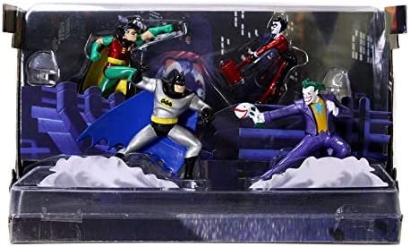 Jada Toys DC Comics Batman The Animated Series Diorama Scene 2.75" 4-Pack Die-cast Collectible Figurines, Toys for Kids and Adults