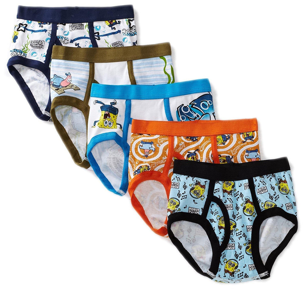 Nickelodeon Little Boys' SpongeBob  Brief (Pack of 5)