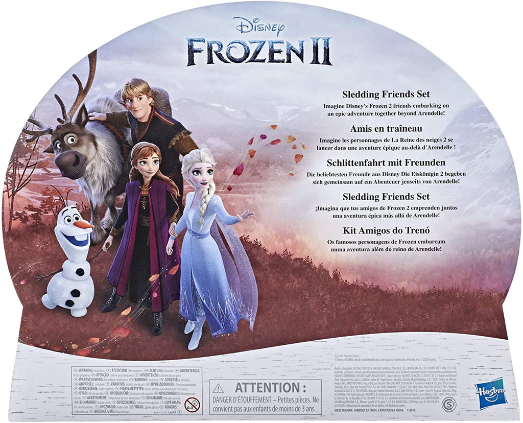 Disney Frozen 2 Sledding Friends Set, Includes Anna, Elsa, Bruni, and Sven, Toy for Kids 3 and Up