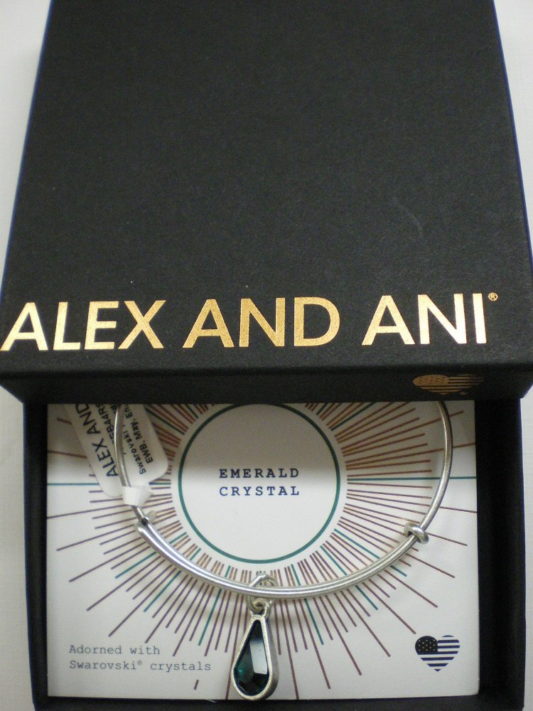 Alex and Ani Womens Swarovski Teardrop Color Code Bangle September/Rafaelian Gold/Sapphire