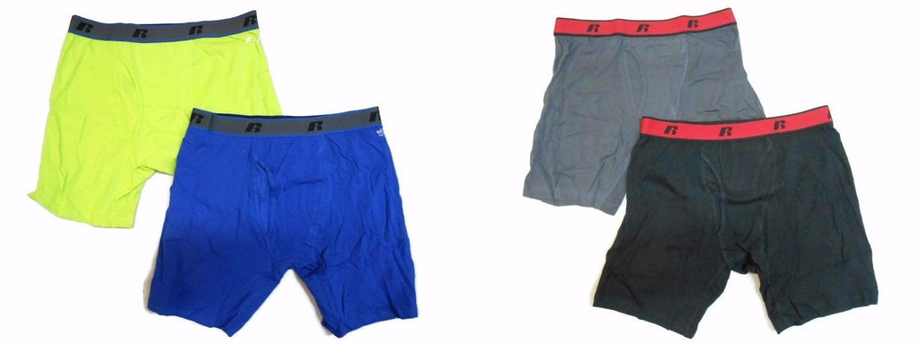 Russell Men's Boxer Briefs Assortd 4-pack Sizes S-2XL New in Famous Brand Packs