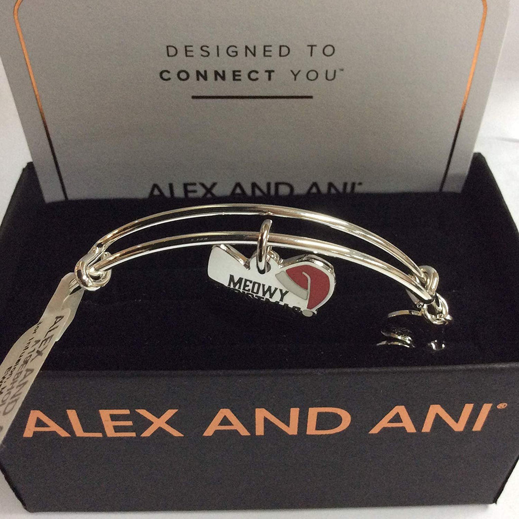 Alex and Ani Color Infusion, Meowy Christmas Bangle Bracelet Shiny Silver One Size