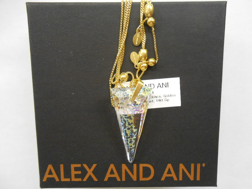Alex and Ani Golden Ray Spike Pendant Crystal Infusion Necklace 14KG SPRING 2017