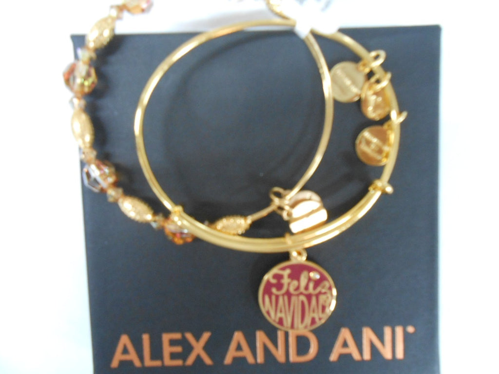 Alex and Ani Feliz Navidad Set of 2 Bangle Bracelet
