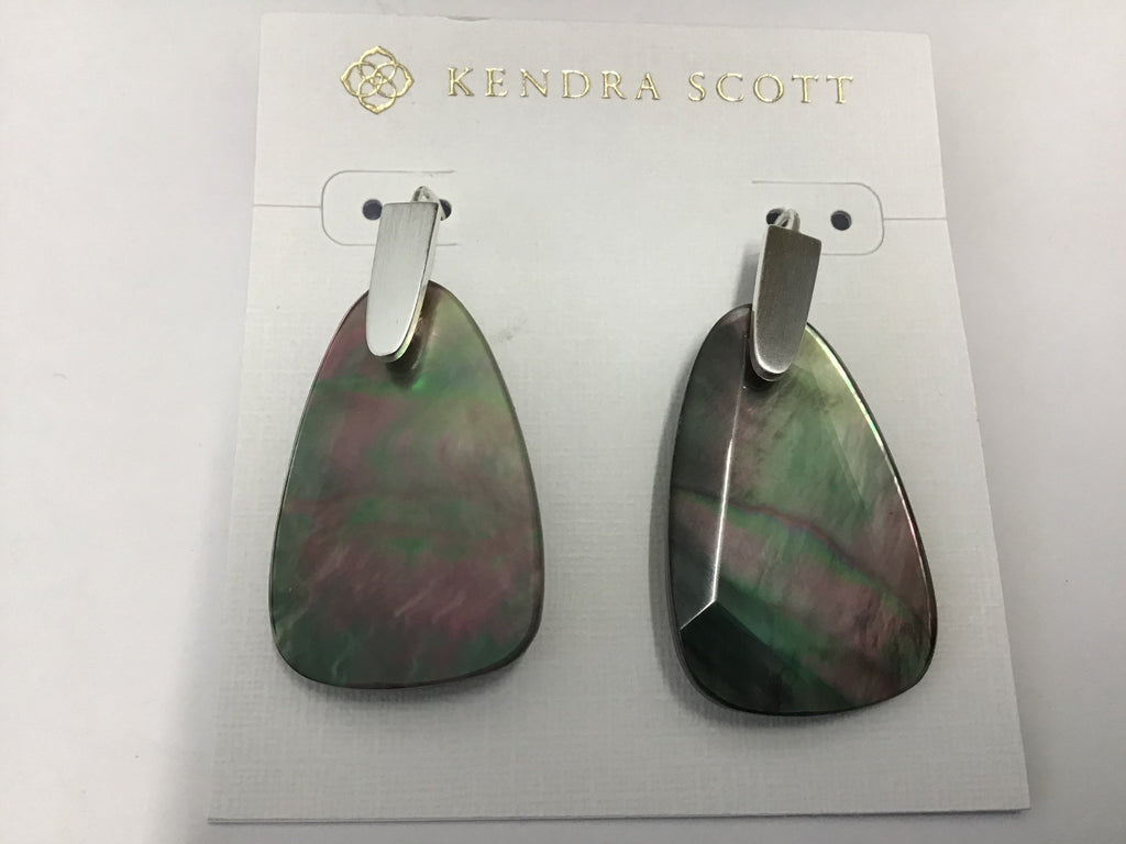 Kendra Scott Marty Dangle Earrings in Black Pearl in Bright Silver