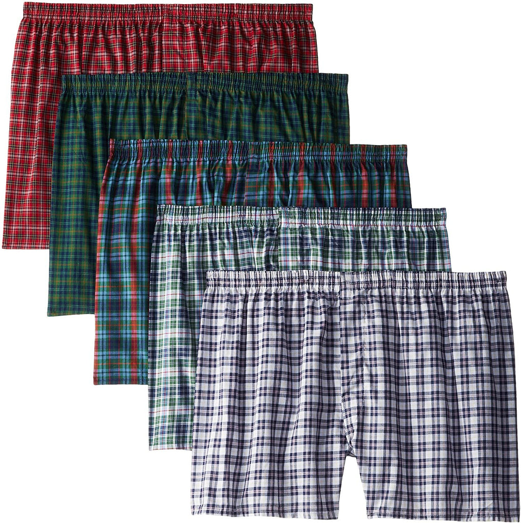 Fruit of the Loom Men's Tartan Woven Boxer(Pack of 4)