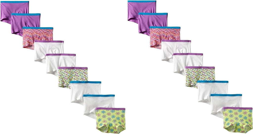 Fruit of the Loom Women's 15-Pack Assorted Cotton Boy Shorts Panties Underwear, Size 10