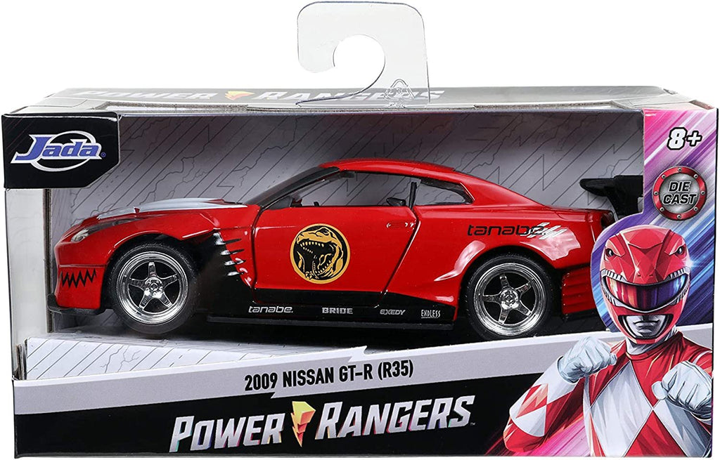 Jada Toys Power Rangers 1:32 Red Ranger 2009 Nissan GT-R R35 Ben Sopra Die-cast Cars, Toys for Kids and Adults