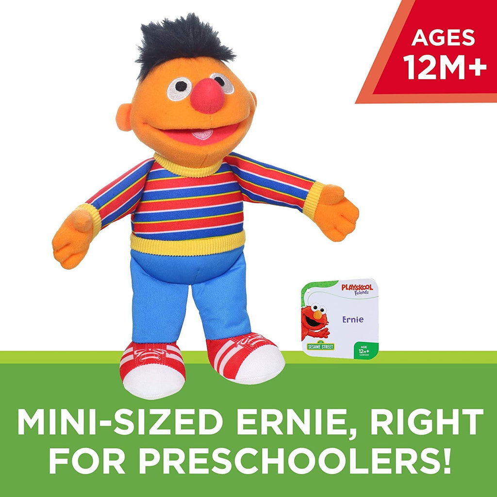 Sesame Street Mini Plush Ernie Doll: 10-inch Ernie Toy for Toddlers and Preschoolers, Toy for Kids 1 Year Olds and Up