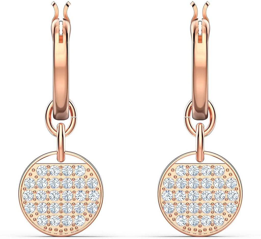 SWAROVSKI Women's Ginger Rose-Gold Tone Finish Necklace & Earrings Clear Crystal Jewelry Collection