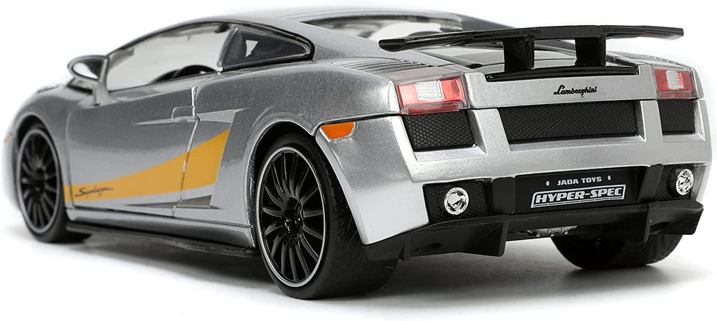 Jada Toys Hyper-Spec 1:24 Lamborghini Gallardo Superleggera Die-cast Car Silver, Toys for Kids and Adults
