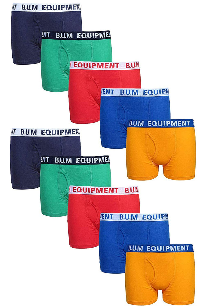 B.U.M. Equipment Boys 10 Pack Solid Boxer Briefs Underwear